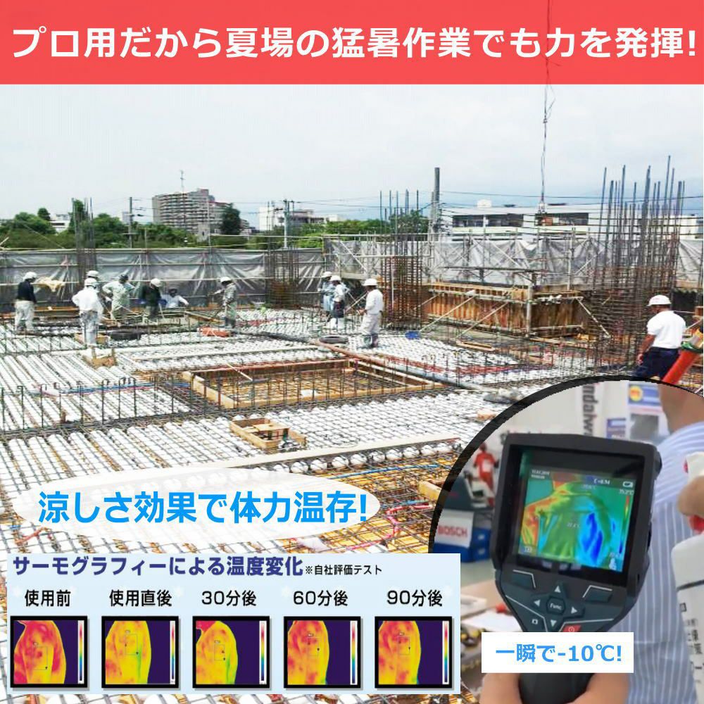 クールワーカー PRO用 熱中症対策冷却スプレー 950ml ( 建設現場 工事